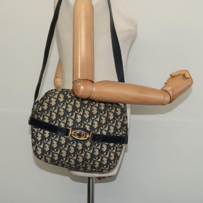 Christian Dior Vintage Trotter Shoulder Bag Canvas, NAVY, CANVAS, Shoulder bag