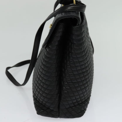 Bally Vintage Handbag Quilted Leather, BLACK, LEATHER, Handbag