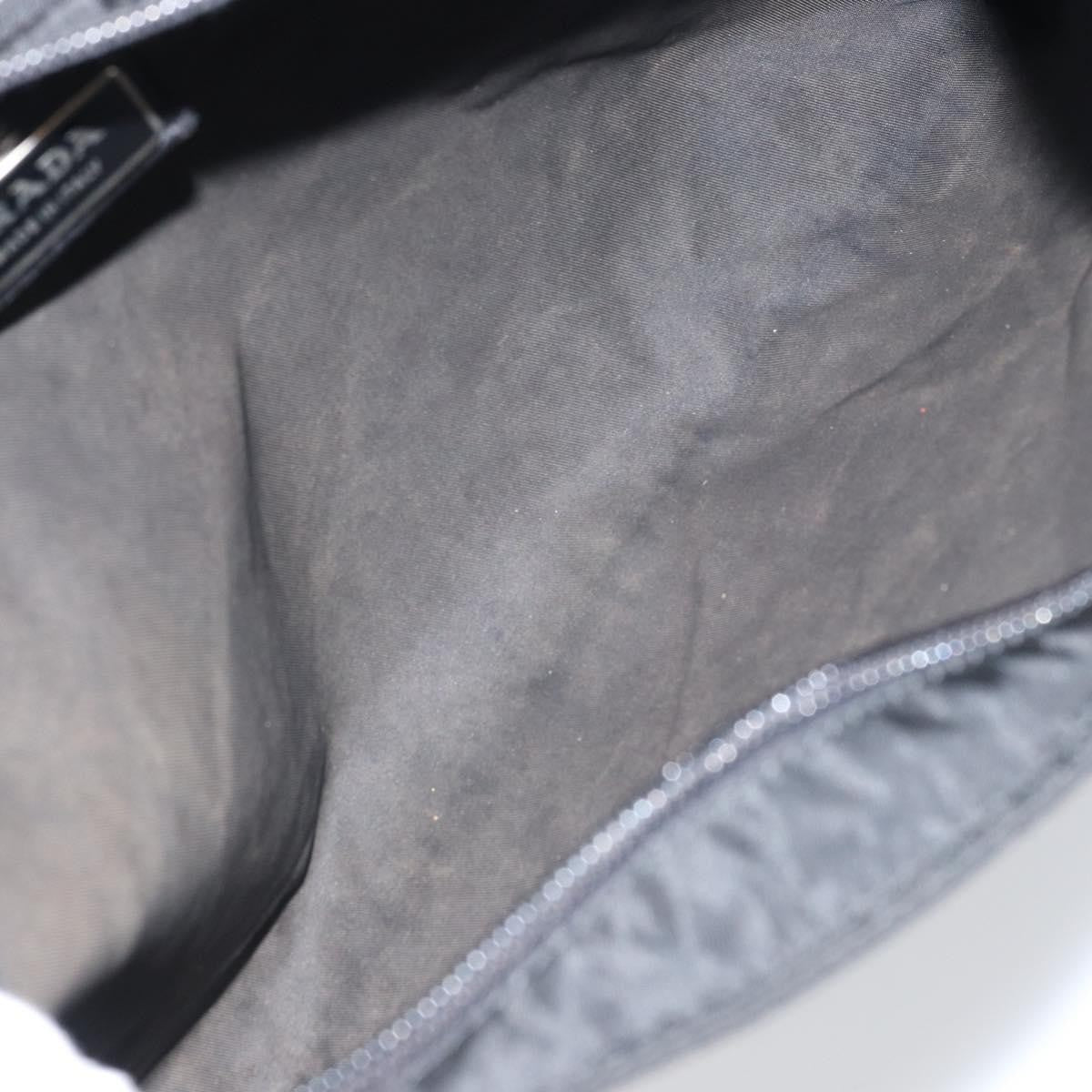 Prada Flat Messenger Bag Tessuto, BLACK, NYLON, Shoulder bag