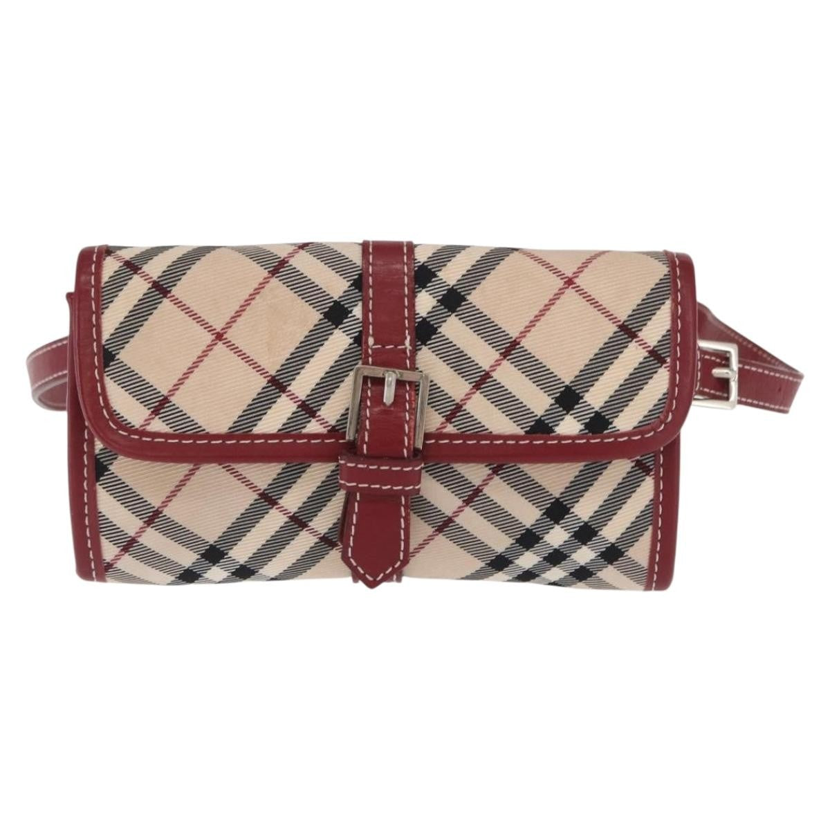 Burberry Waist Bag Vintage Check Canvas, BEIGE, CANVAS, Clutche & pouche