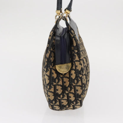 Christian Dior Vintage Trotter Shoulder Bag Canvas, NAVY, CANVAS, Shoulder bag