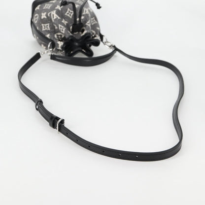 Louis Vuitton Noe NM Handbag Monogram Jacquard Denim, BLACK, CANVAS, Shoulder bag