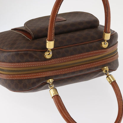 Celine Vintage Macadam Handbag Canvas and Leather, BROWN, CANVAS, Handbag