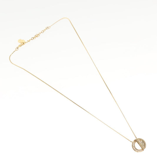 Christian Dior CD Pendant Necklace Metal and Crystals, GOLD, METAL, Necklace