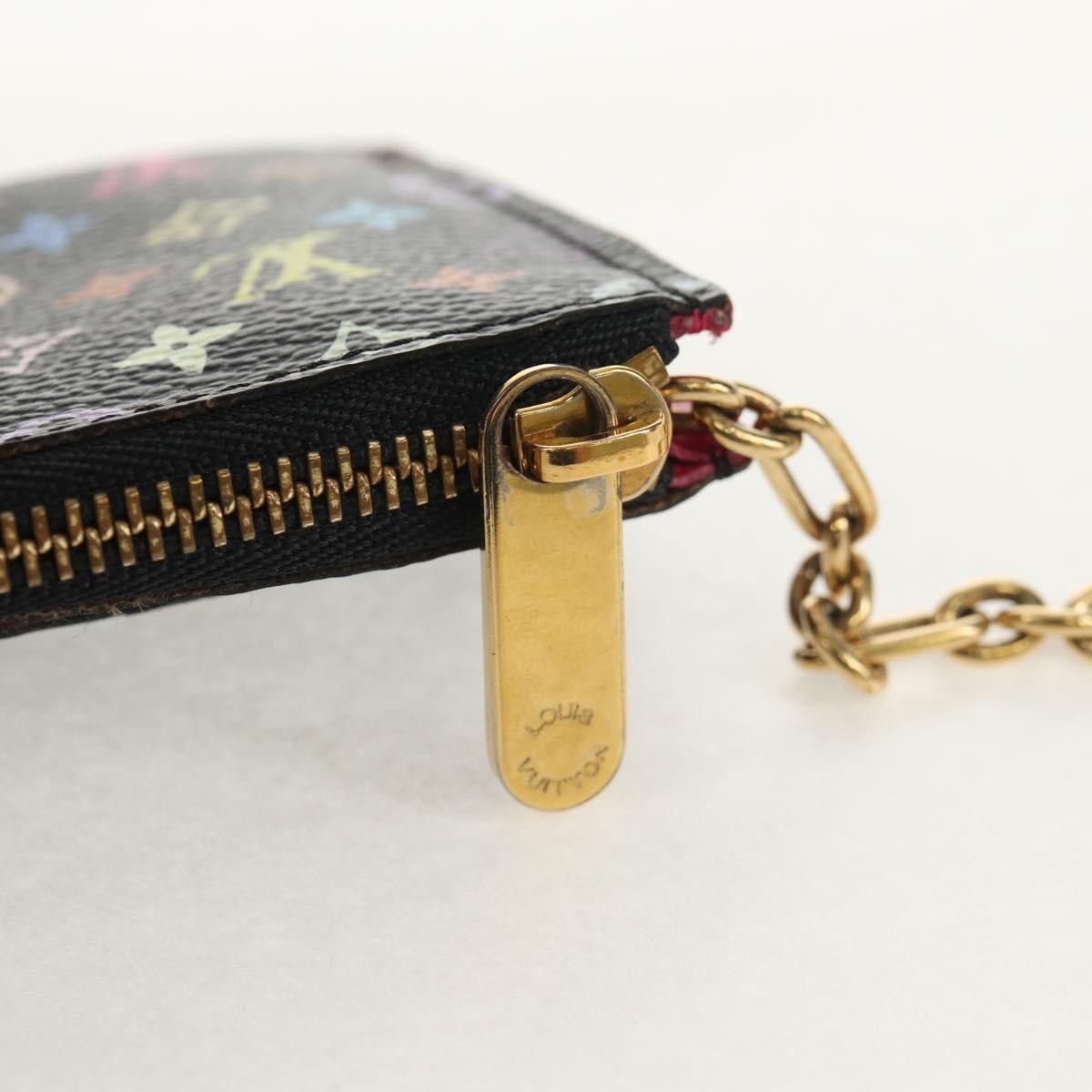 Louis Vuitton Pochette clés NM Monogram Multicolor Canvas, BLACK, CANVAS, Wallets