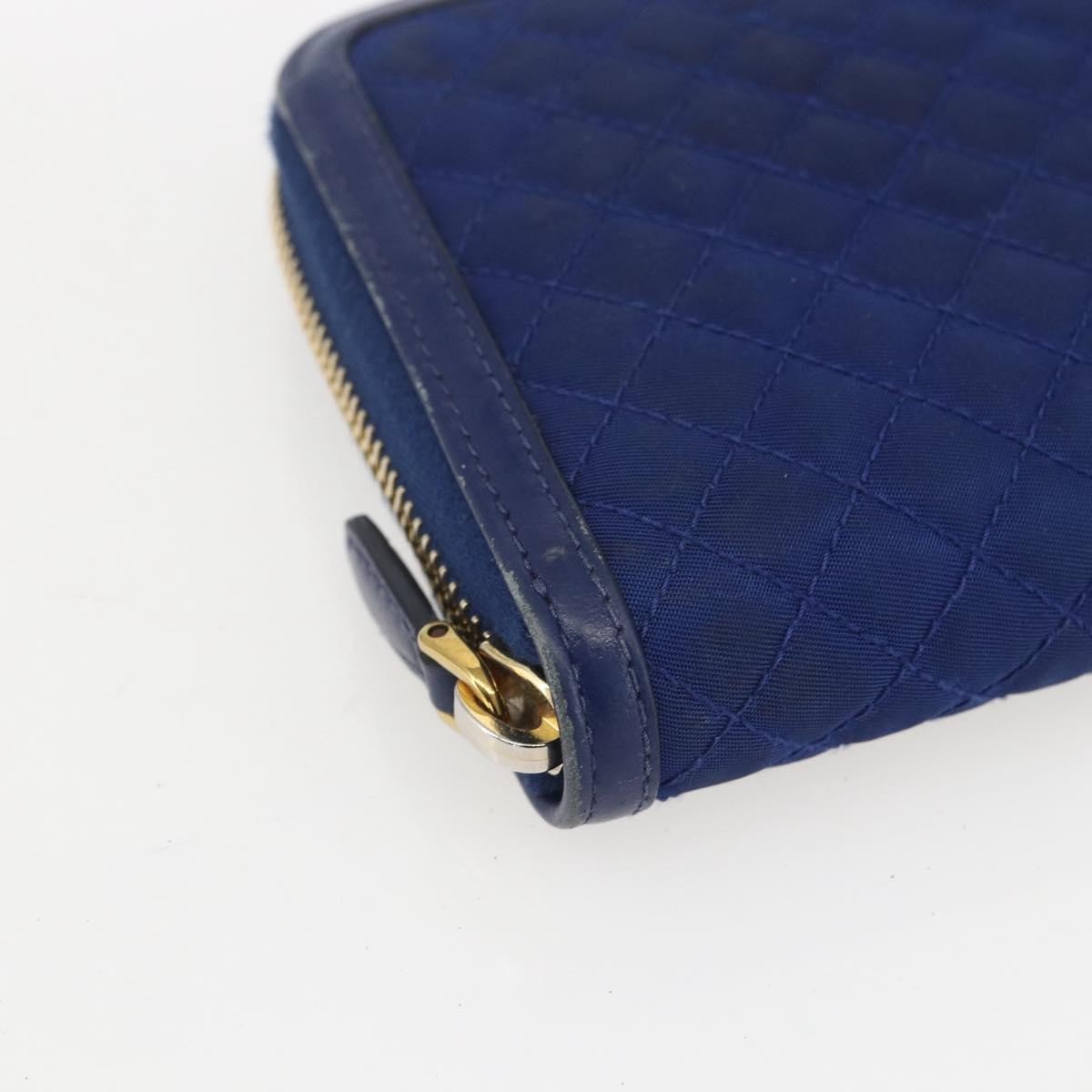 Prada Zip Around Organizer Wallet Saffiano Leather with Applique, BLUE, LEATHER, Wallets