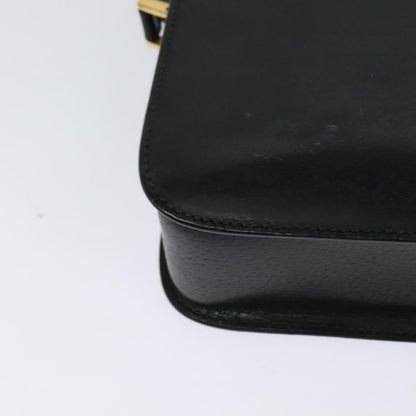 Gucci Vintage double G logo shoulder bag Leather, BLACK, LEATHER, Shoulder bag