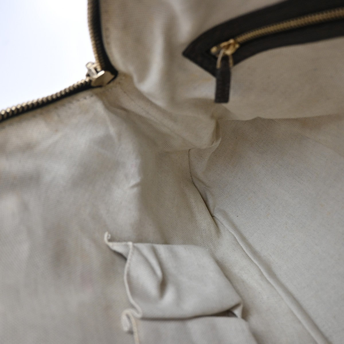 Gucci Vintage Wristlet Clutch Leather, BROWN, CANVAS, Clutche & pouche