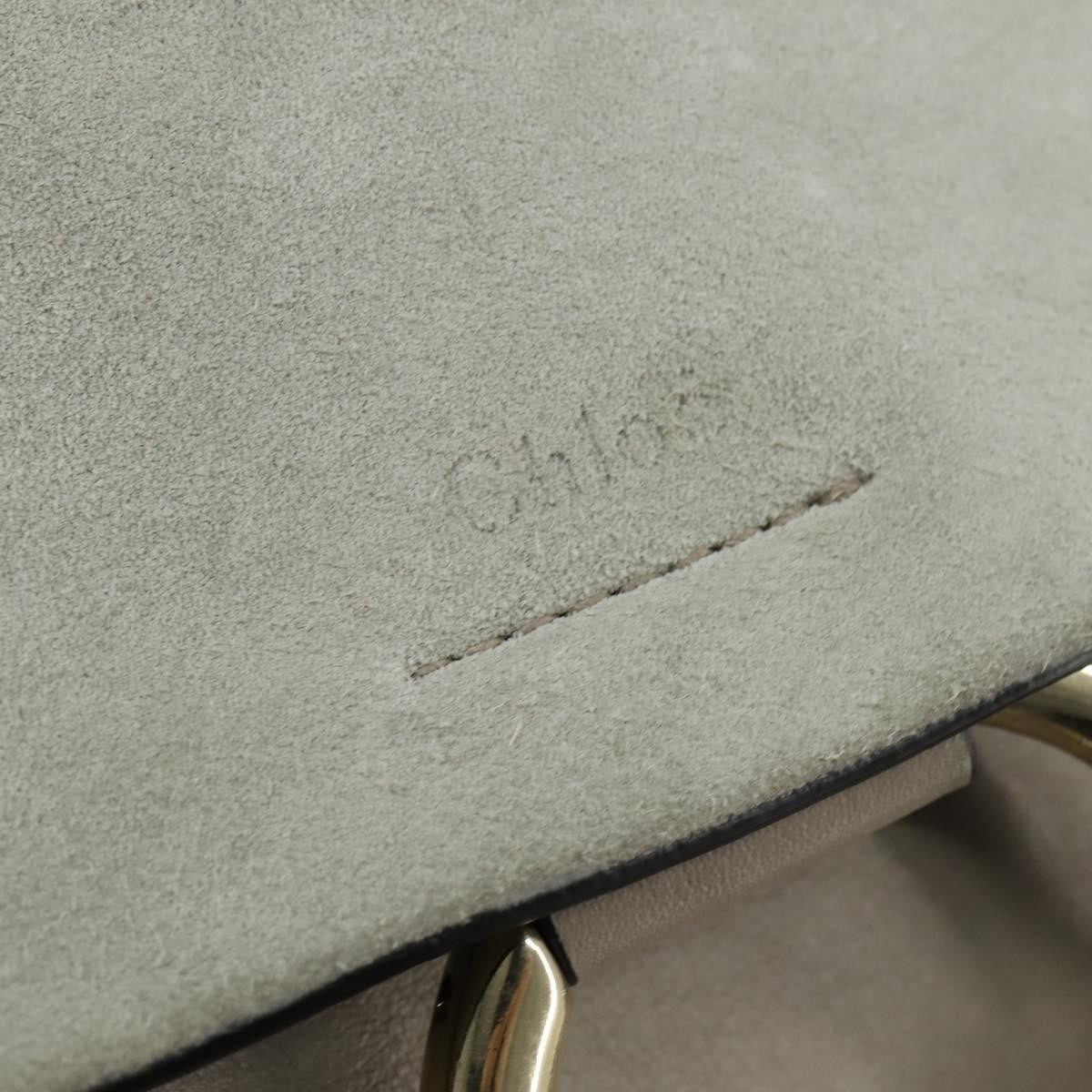 Chloe Faye Shoulder Bag Leather and Suede, Gray, Leather, Shoulder Bag