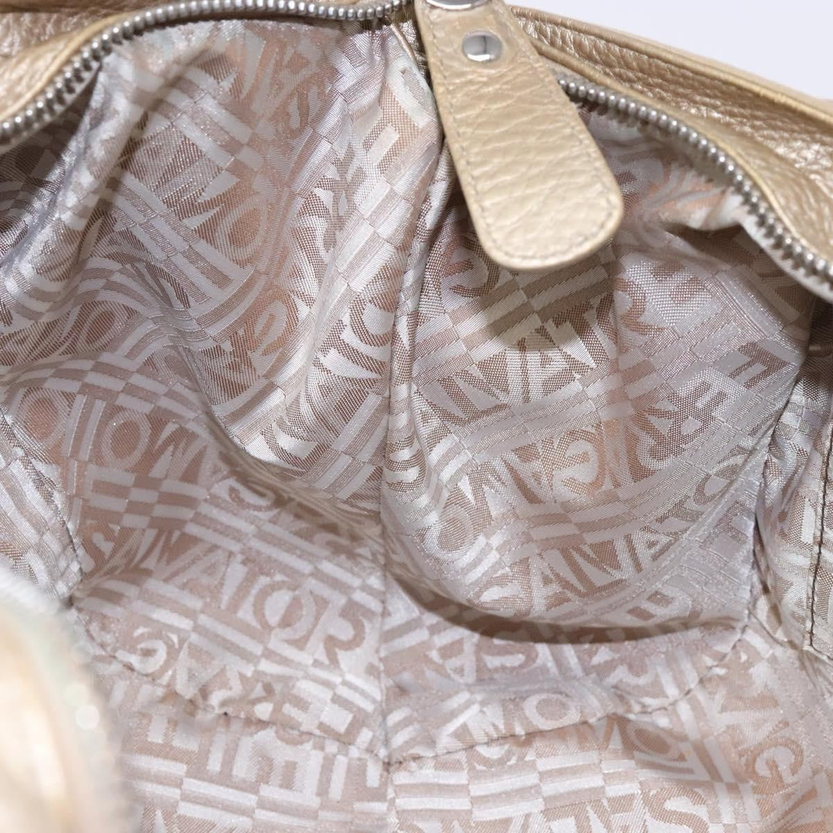 Salvatore Ferragamo Marisa Satchel Leather, GOLD, LEATHER, Handbag