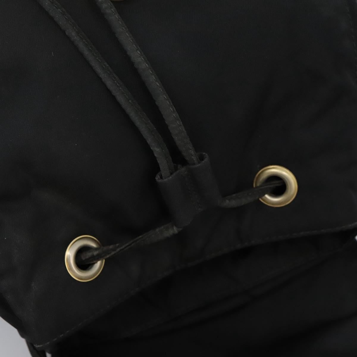 Prada Flap Drawstring Backpack Tessuto, BLACK, NYLON, Backpack