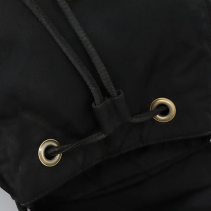 Prada Flap Drawstring Backpack Tessuto, BLACK, NYLON, Backpack