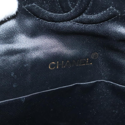 Chanel Vintage Half Moon Chain Bag Quilted Satin with Braided Detail, BLACK, SATIN, Handbag