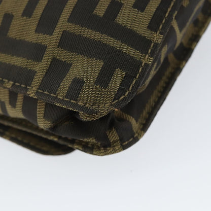 Fendi Flat Messenger Bag Zucca Canvas, BROWN, CANVAS, Shoulder bag