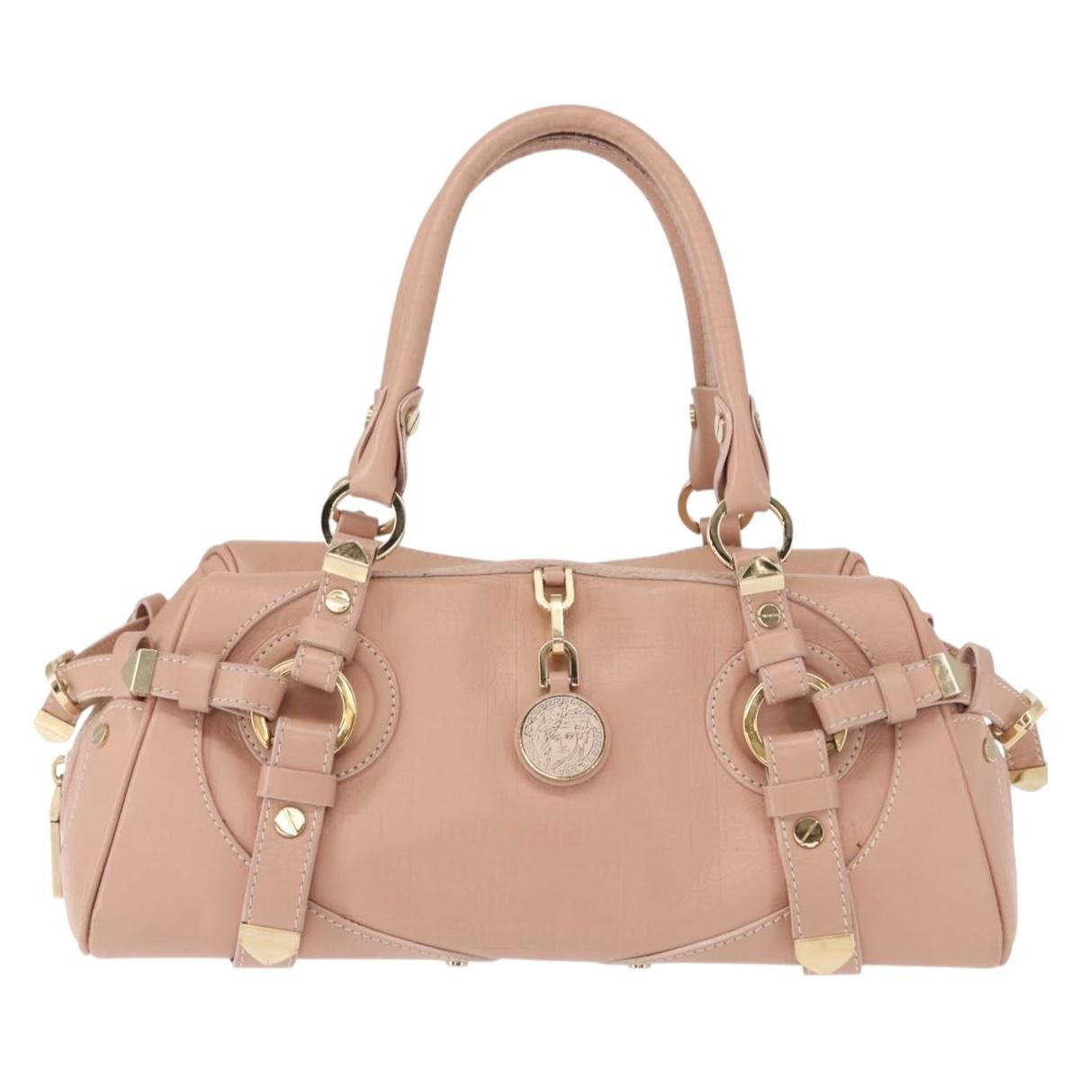 Versace Vintage Medusa Belt Bag Leather, PINK, LEATHER, Handbag