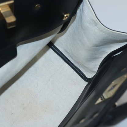 Salvatore Ferragamo Studio Satchel Gancini Jacquard and Leather, BLACK, CANVAS, Handbag