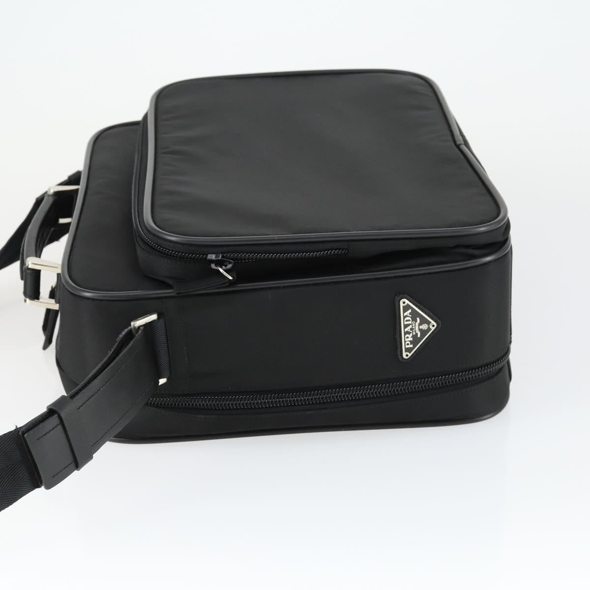 Prada Convertible Front Pocket Briefcase Tessuto with Saffiano Leather, Black, Nylon, Briefcase