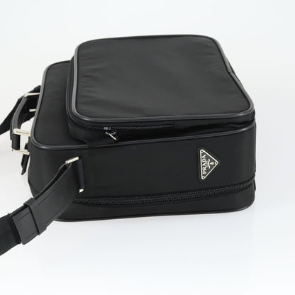 Prada Convertible Front Pocket Briefcase Tessuto with Saffiano Leather, Black, Nylon, Briefcase