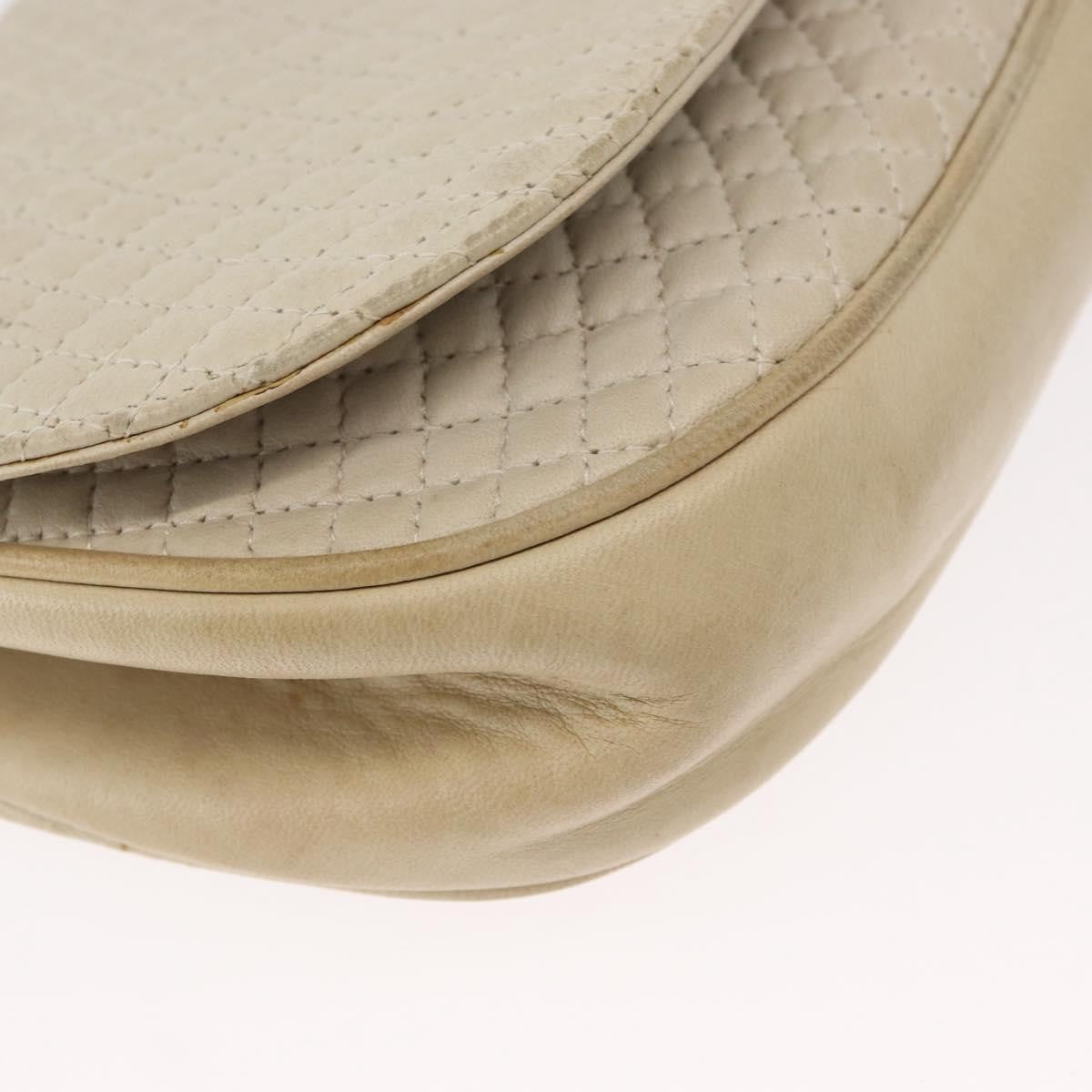 Bally Vintage Shoulder Bag Quilted leather, White, Leather, Shoulder Bag