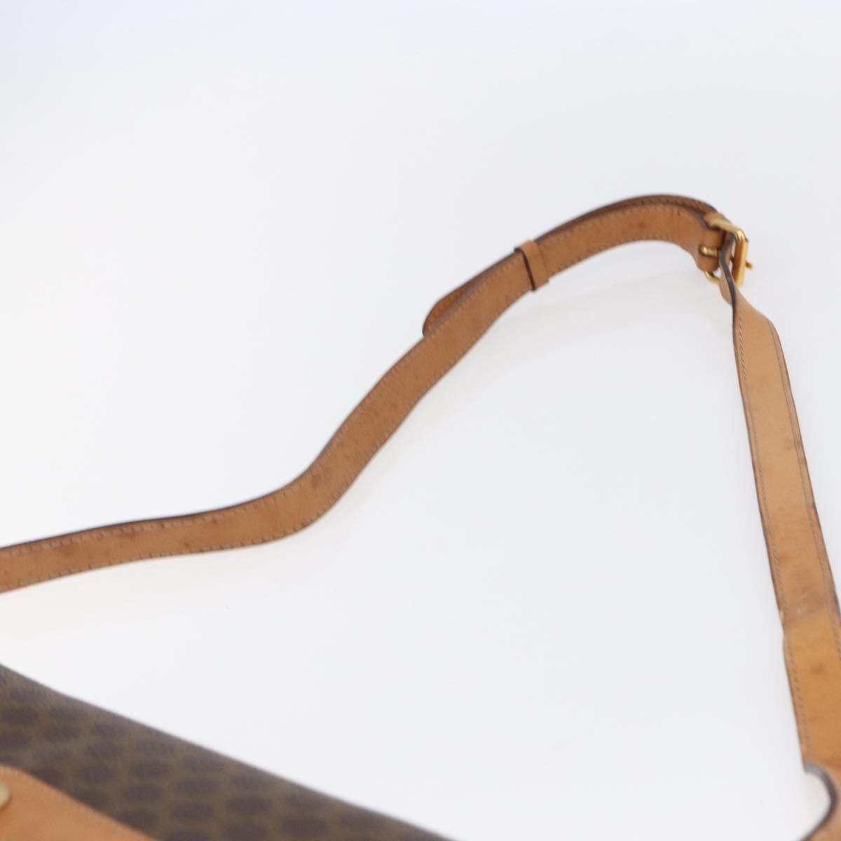 Celine Vintage Macadam Shoulder Bag Canvas and Leather, BROWN, CANVAS, Shoulder bag