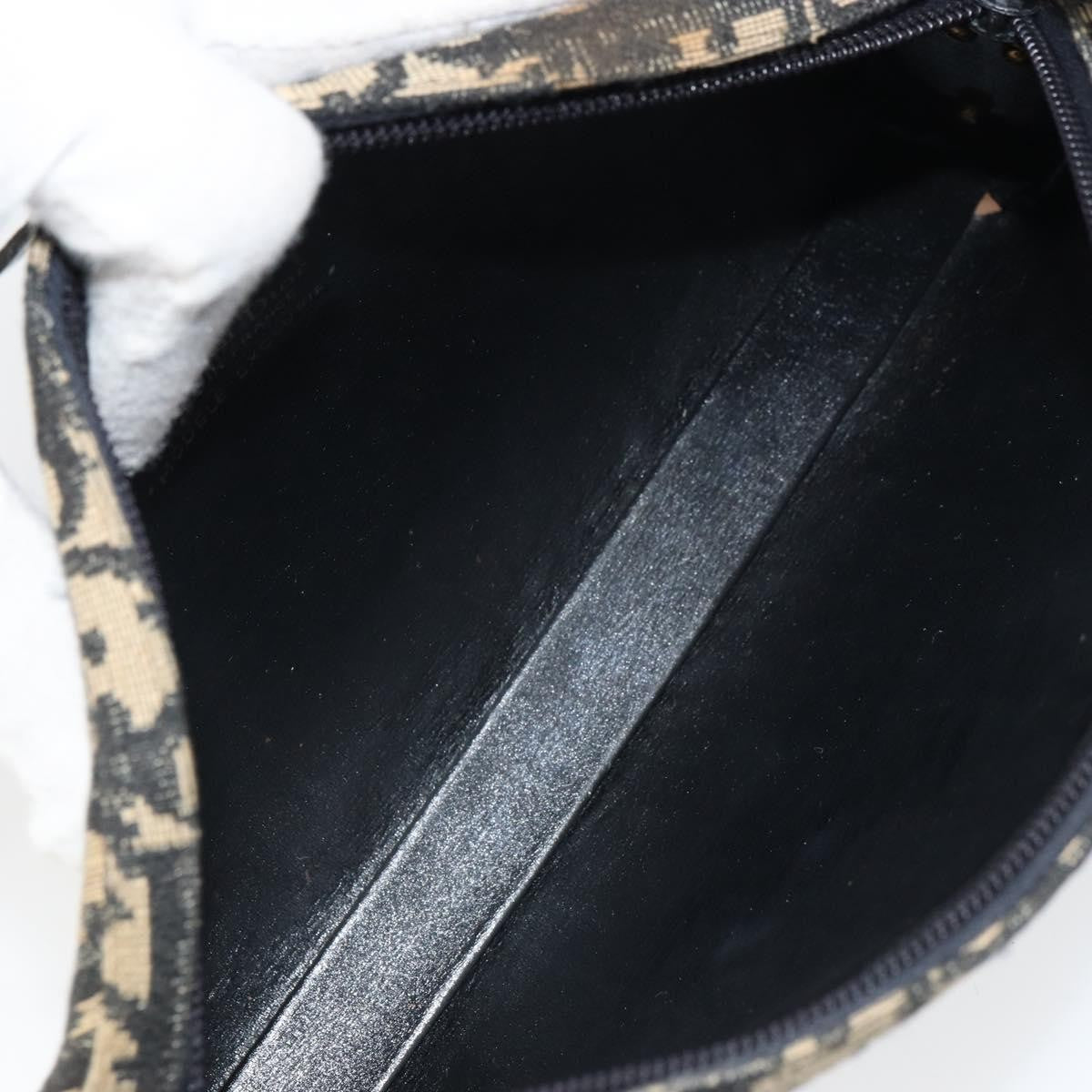 Christian Dior Vintage Trotter Shoulder Bag Canvas, NAVY, CANVAS, Shoulder bag