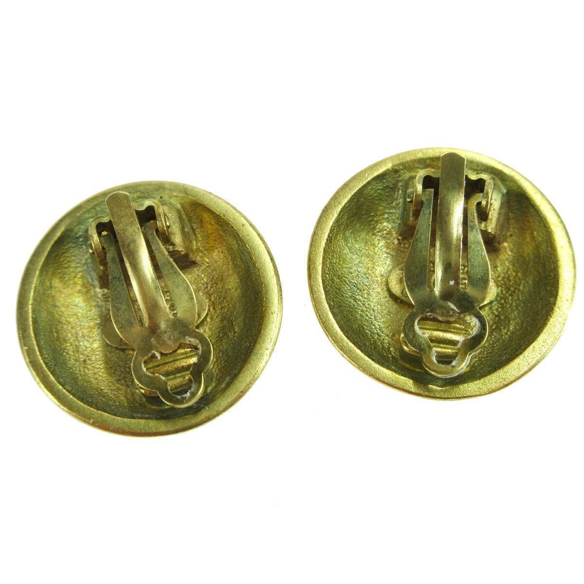 Chanel CC Button Clip-On Earrings Metal, GOLD, GOLD_PLATED, Earrings