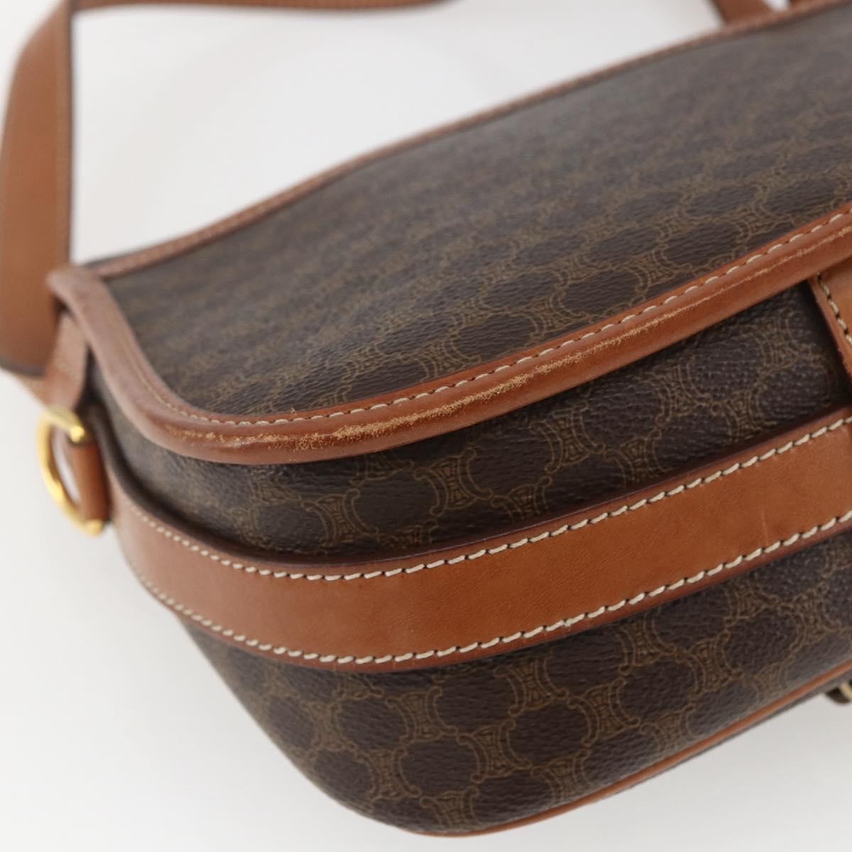 Celine Macadam Shoulder Bag PVC Leather, BROWN, PVC, Shoulder bag