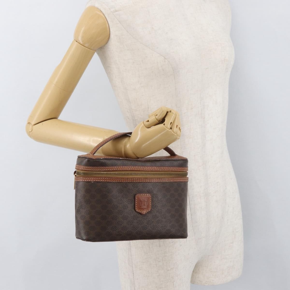 Celine Macadam Vanity Bag Canvas, Brown, Canvas, Clutch