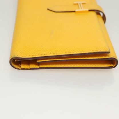 Hermes Bearn Wallet Epsom, YELLOW, LEATHER, Wallets