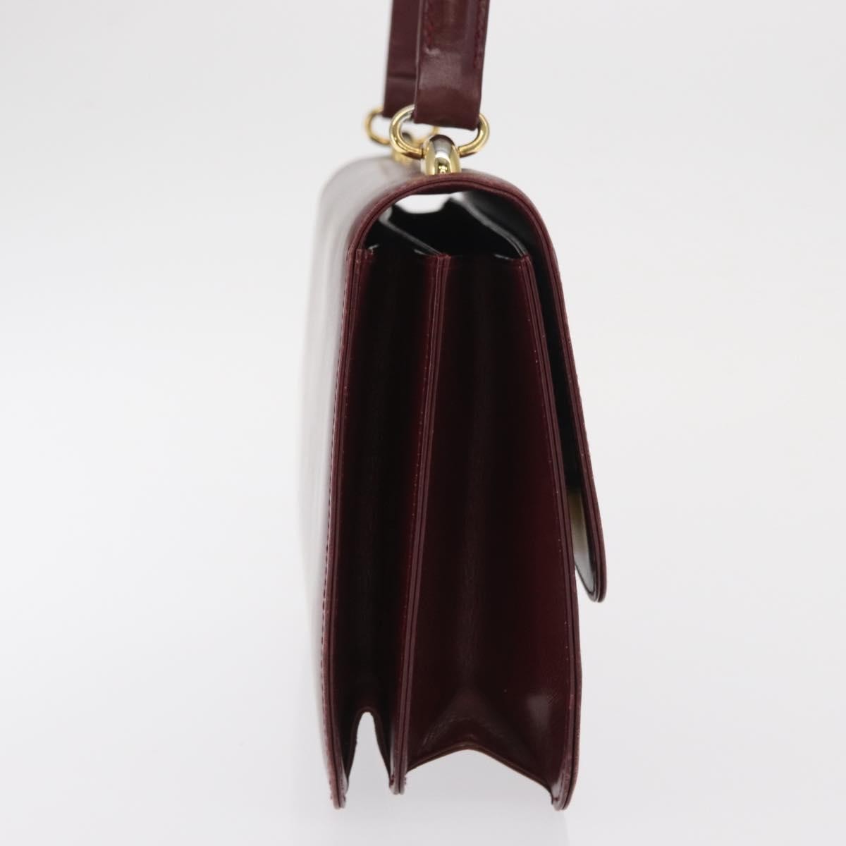 Gucci Vintage Handbag Leather, BURGUNDY, LEATHER, Handbag