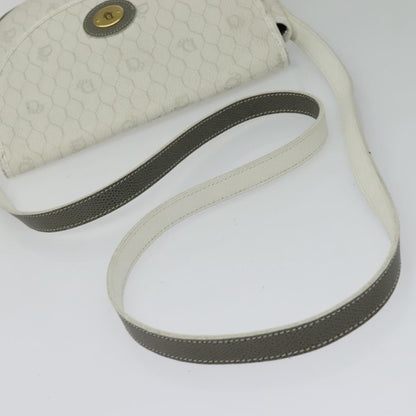 Christian Dior Vintage Honeycomb Flap Crossbody Bag Coated Canvas, WHITE, CANVAS, Crossbody bag