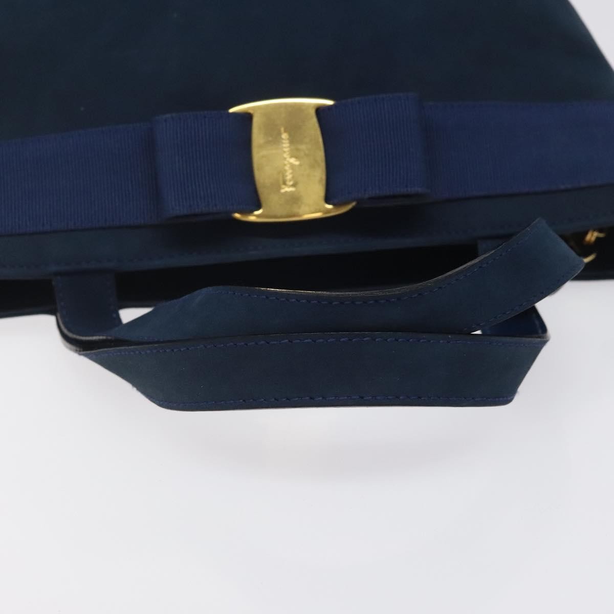 Salvatore Ferragamo Vala Handbag Suede, BLUE, SUEDE, Handbag