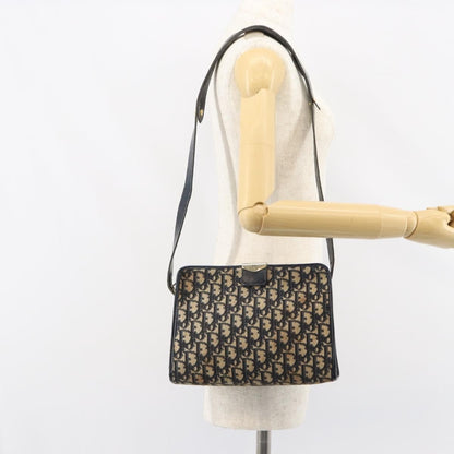 Christian Dior Vintage Trotter Shoulder Bag Canvas, NAVY, CANVAS, Shoulder bag