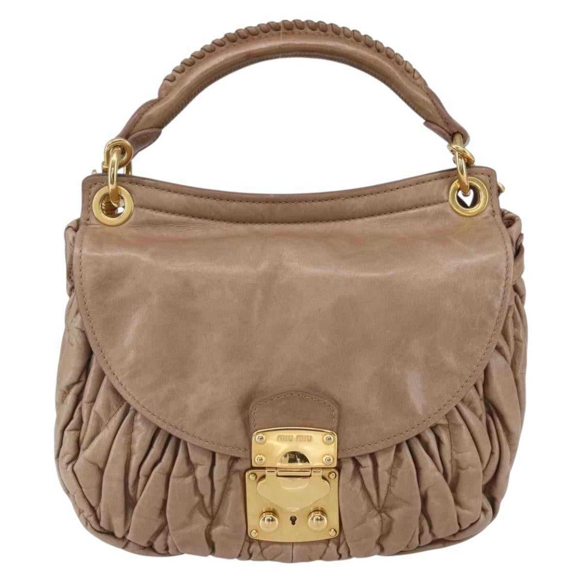 Miu Miu Coffer Satchel Matelasse Leather, PINK, LEATHER, Handbag