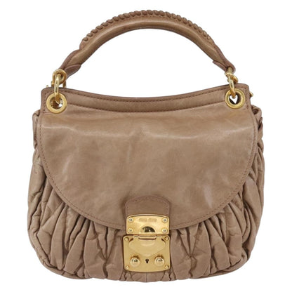 Miu Miu Coffer Satchel Matelasse Leather, PINK, LEATHER, Handbag
