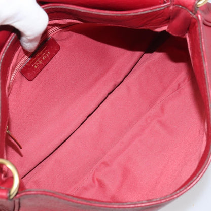 Salvatore Ferragamo Gancini Shoulder Bag Leather, RED, LEATHER, Shoulder bag