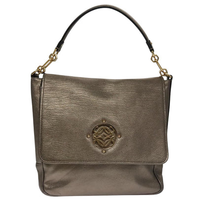 Loewe Anagram handbag Leather, METALLIC, LEATHER, Handbag