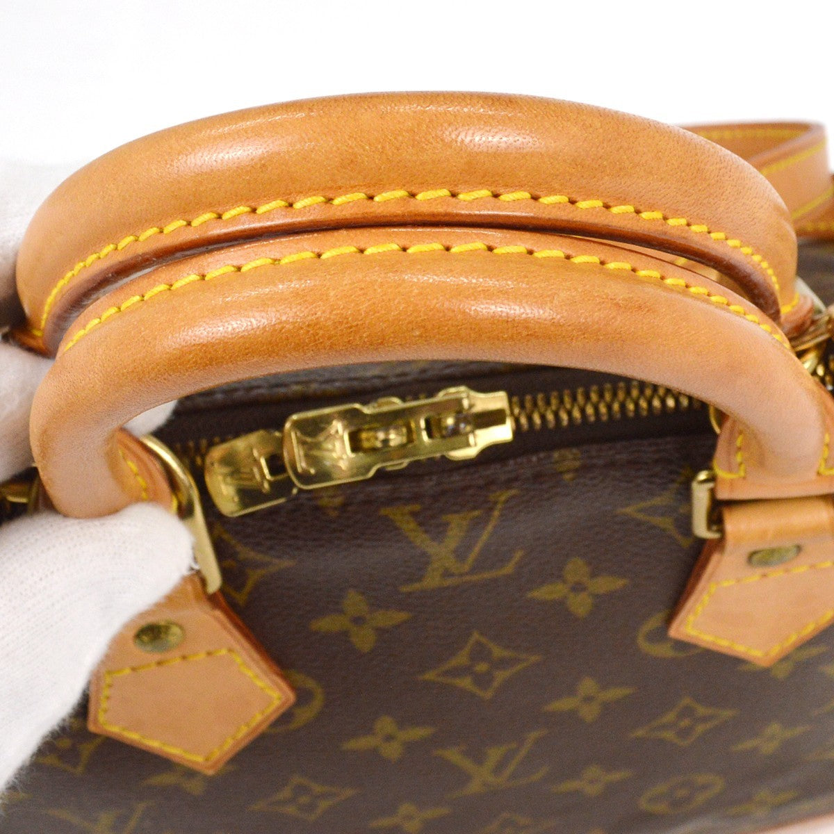 Louis Vuitton Alma Handbag Monogram Canvas, BROWN, CANVAS, Handbag