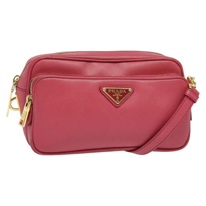 Prada Front Pocket Crossbody Bag Saffiano Leather, PINK, LEATHER, Shoulder bag