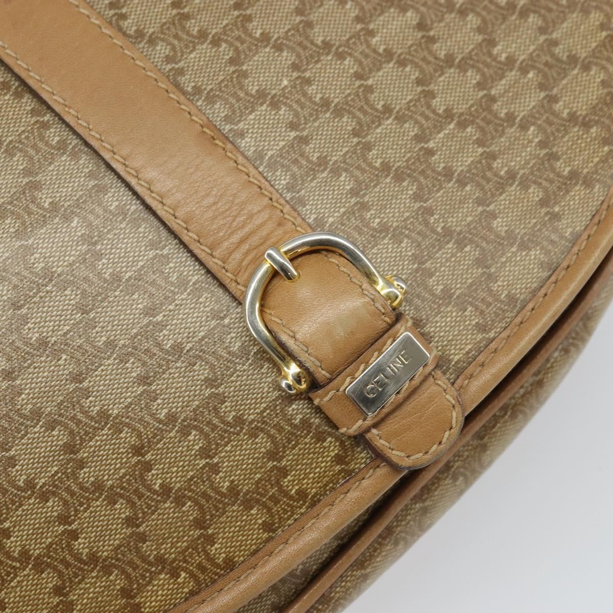 Celine Vintage Macadam Shoulder Bag Canvas, BEIGE, CANVAS, Shoulder bag