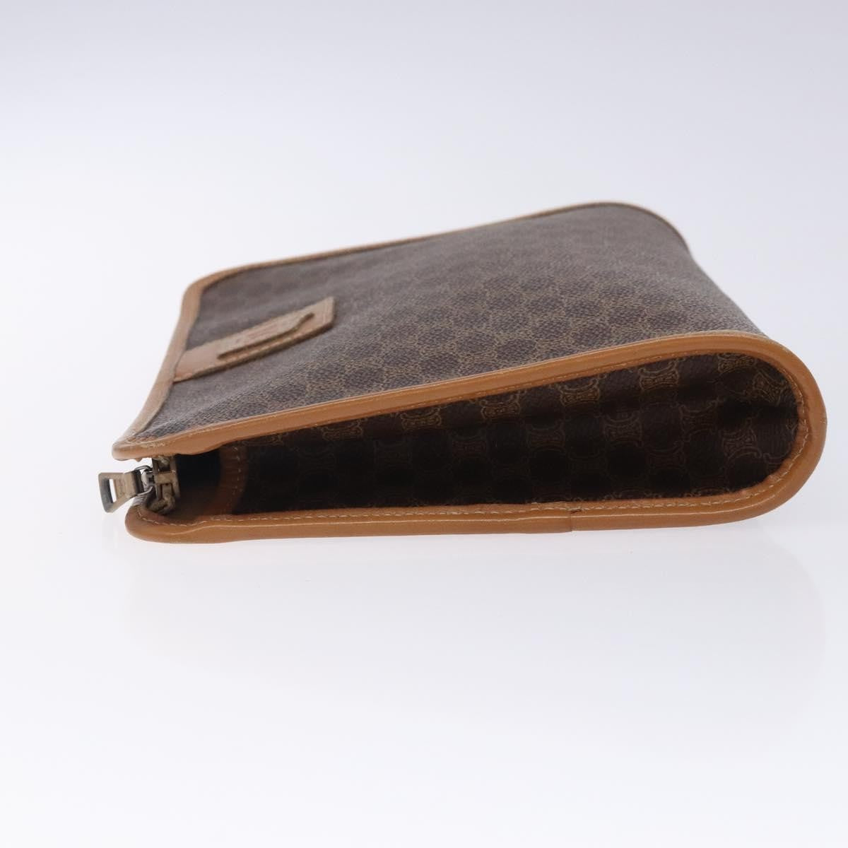 Celine Macadam Pochette Classic, BROWN, LEATHER, Clutche & pouche