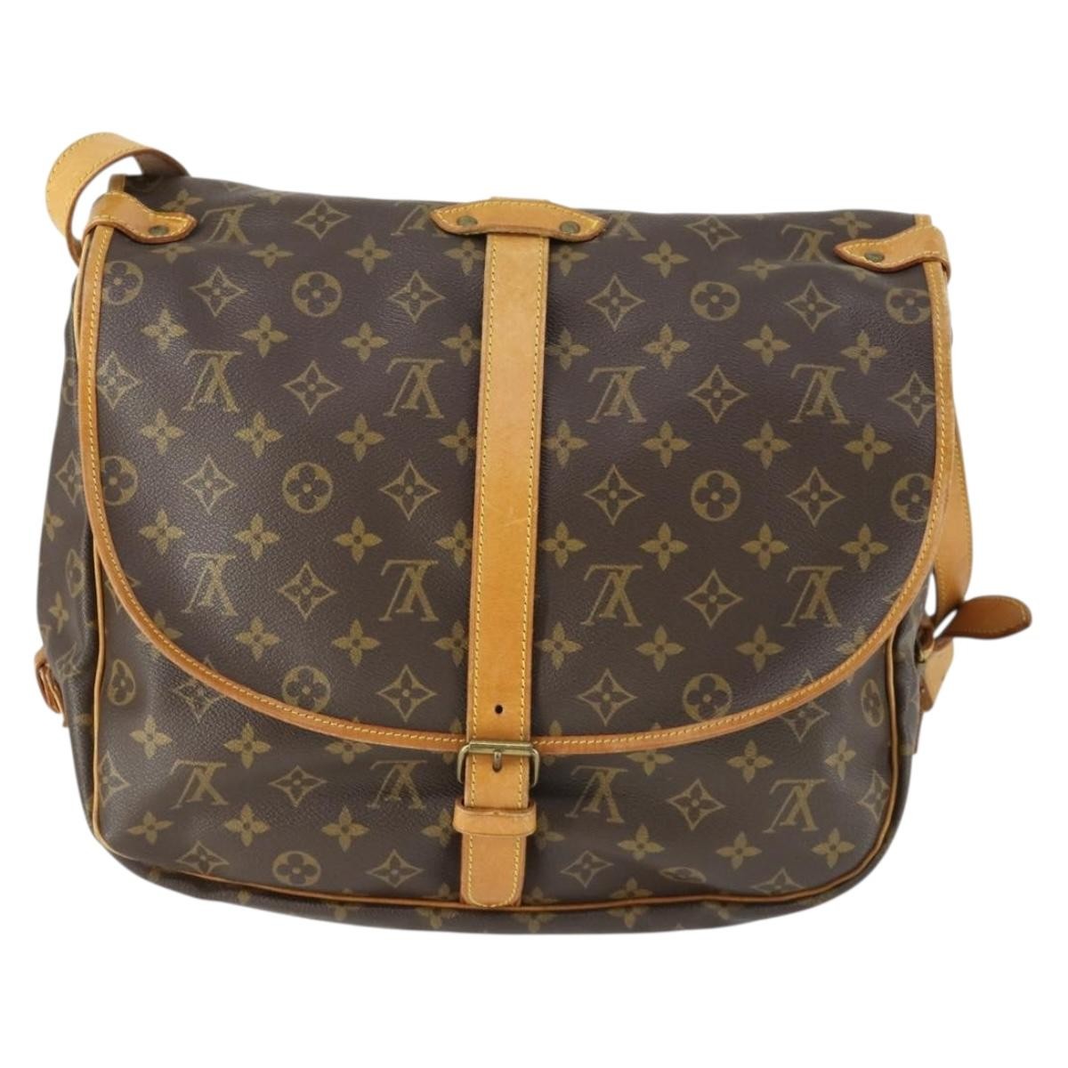 Louis Vuitton Saumur Handbag Monogram Canvas, BROWN, CANVAS, Shoulder bag