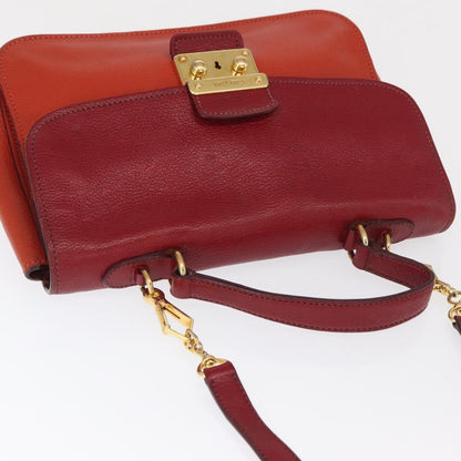 Miu Miu Madras Top Handle Bag Leather, RED, LEATHER, Handbag
