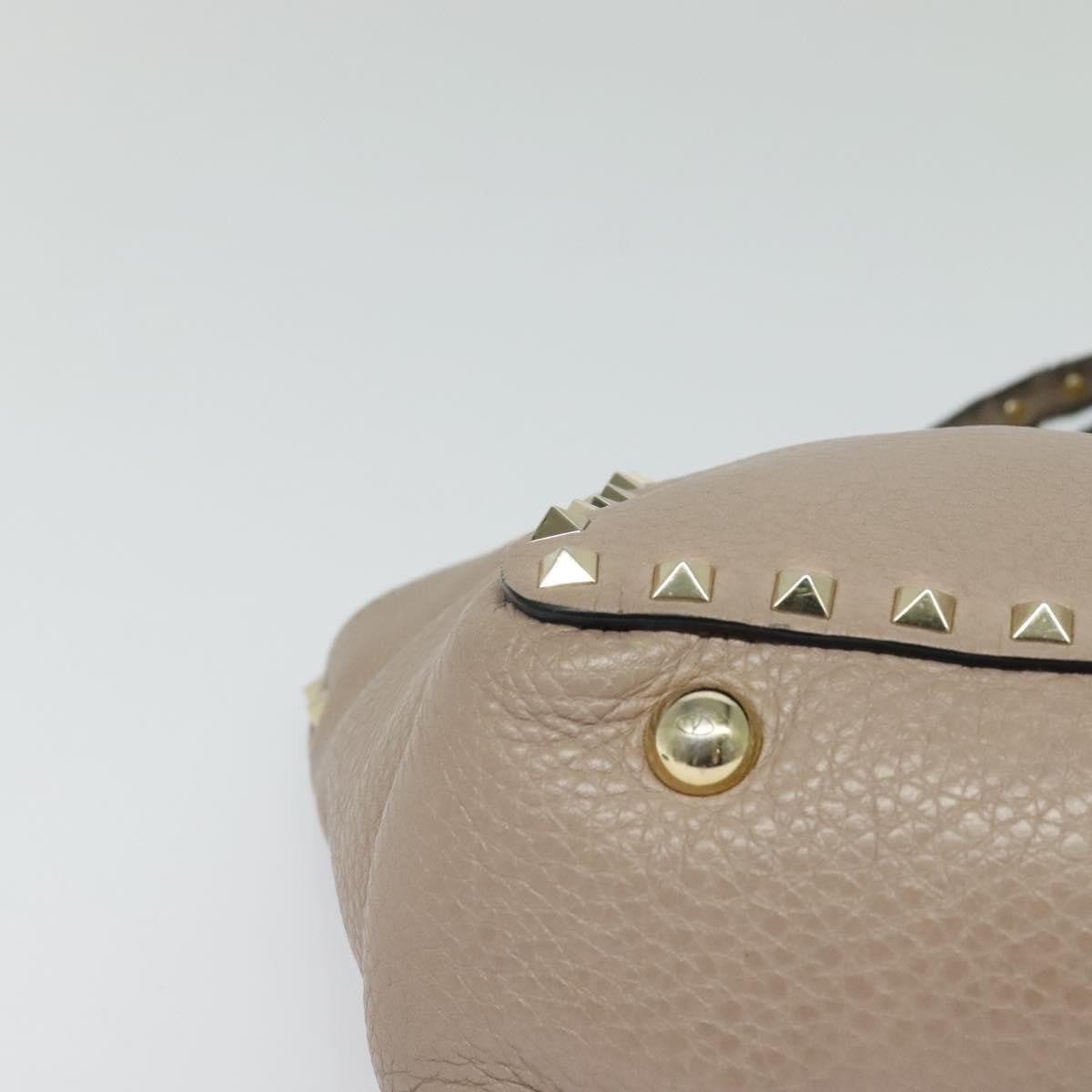 Valentino Garavani Rockstud Tote Pebbled Leather, BEIGE, LEATHER, Tote bag