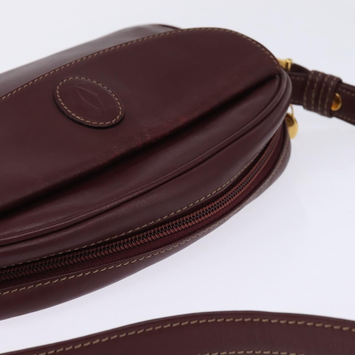 cartier Must de Cartier Shoulder Bag Leather, BURGUNDY, LEATHER, Shoulder bag