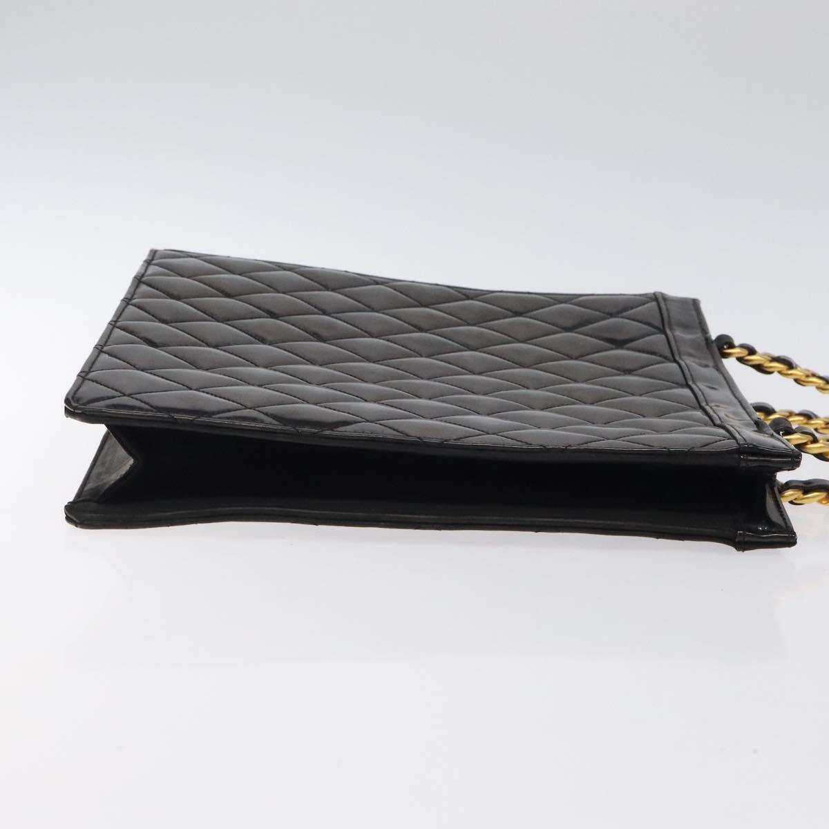 Chanel Vintage Chain Handle Tote Patent leather, BLACK, PATENT_LEATHER, Tote bag