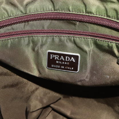 Prada Resin Handle Tote Tessuto, Khaki, Nylon, Tote Bag