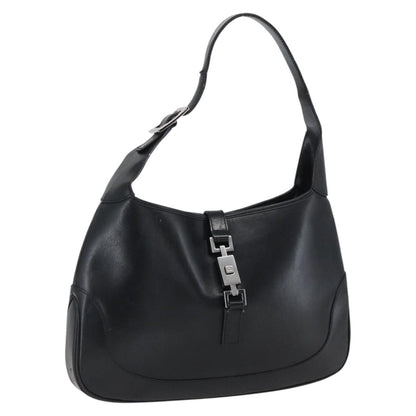 Gucci Jackie O Bouvier Hobo Leather, BLACK, LEATHER, Shoulder bag