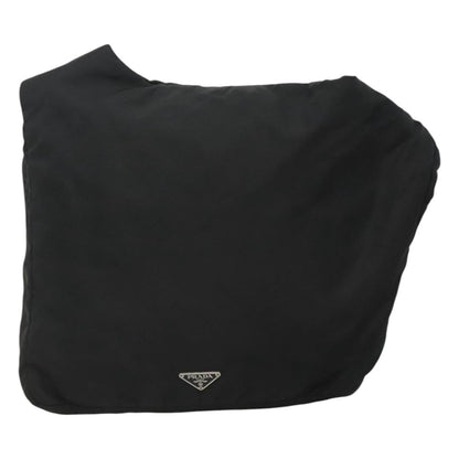 Prada Vintage Flap Messenger Bag Tessuto, BLACK, NYLON, Shoulder bag