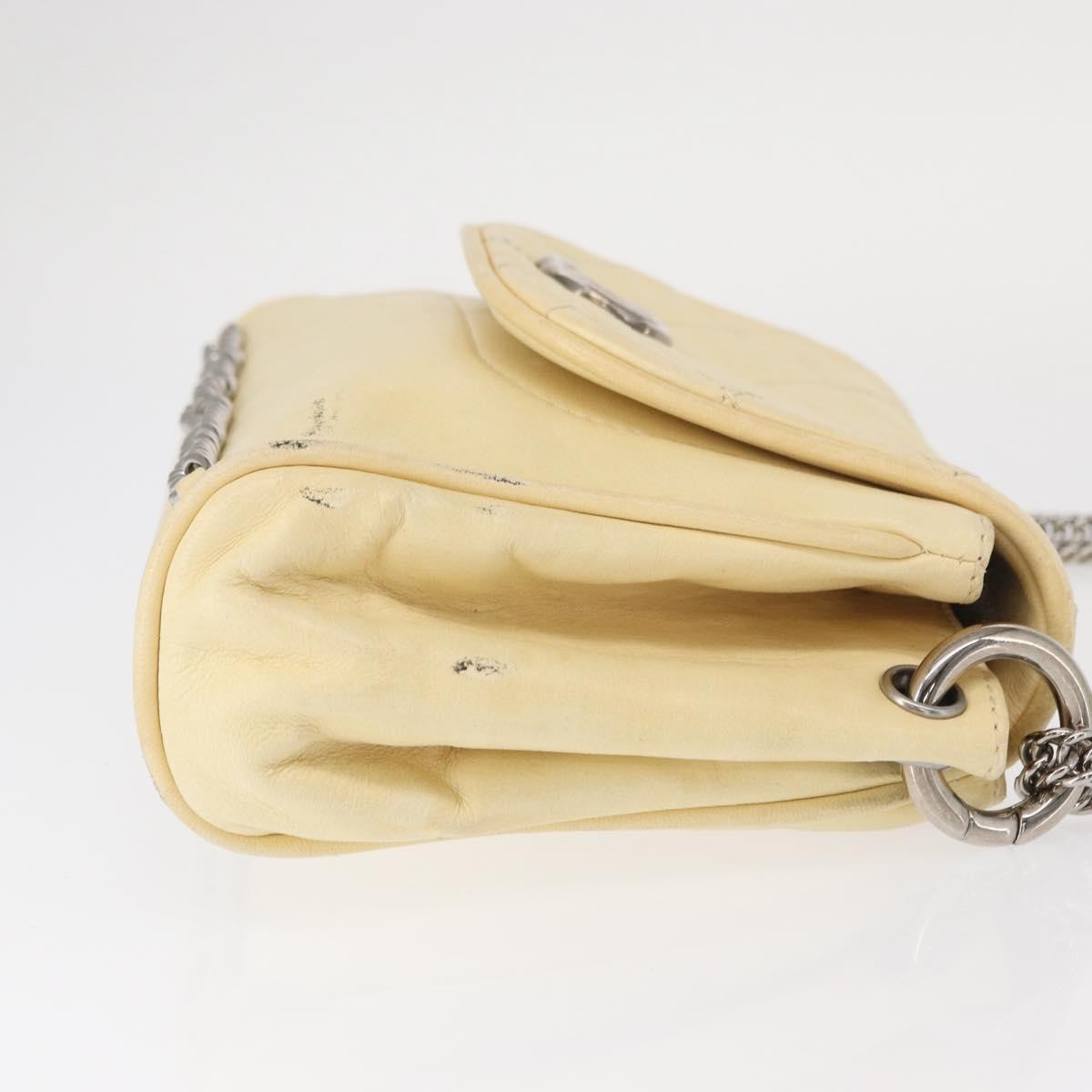 Chanel Matelasse Chain Shoulder Bag Leather, IVORY, LEATHER, Shoulder bag